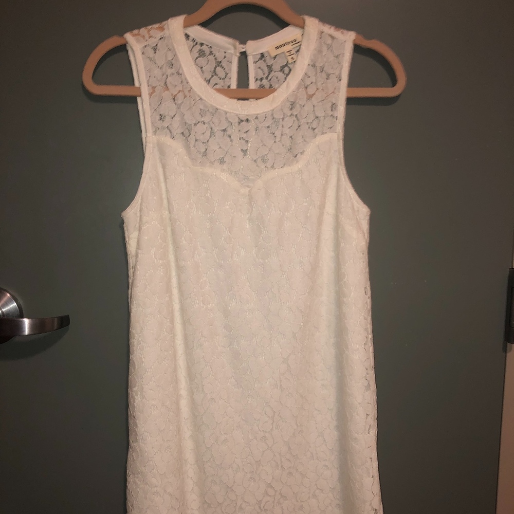 Monteau White Lace Dress